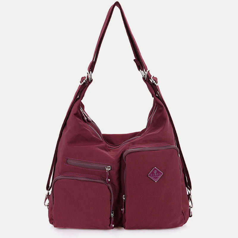 Nylon Hobo Handtaschen Umwandlungs-Rucksack Umhängetasche Schultertasche