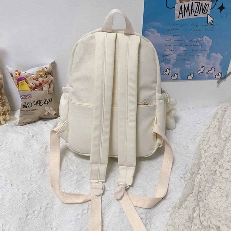 Rucksack für Damen, lässig, cool, solides Nylon, Schul-Umhängetasche