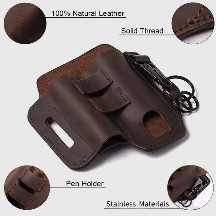 Taktische Werkzeugtasche für Herren, tragbar, aus Leder, für den Außenbereich