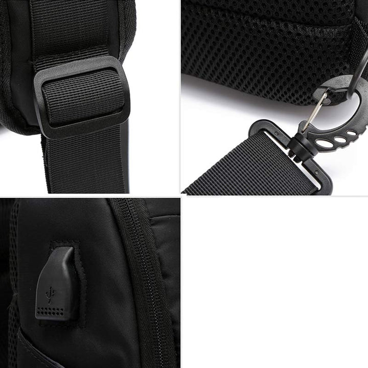 Sling Crossbody Rucksack Umhängetasche für Herren mit USB-Ladeanschluss
