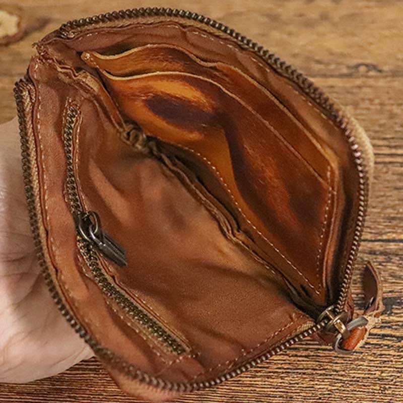 Geldbörse für Herren, multifunktional, weiches Leder, Vintage, täglicher Reißverschluss - image 3