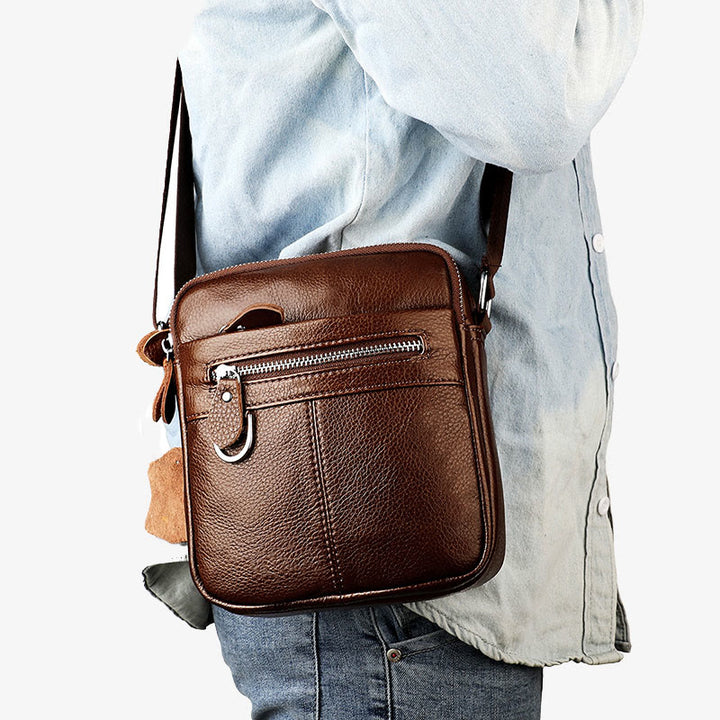 Umhängetasche für Herren, minimalistisch, aus echtem Leder, einzelne Schultertasche