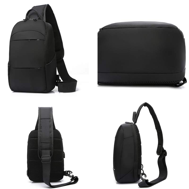 Sling Crossbody Rucksack Umhängetasche für Herren mit USB-Ladeanschluss