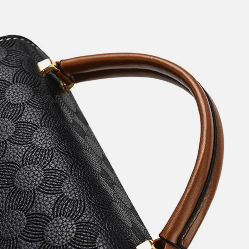 Clamshell-Tasche mit Henkel oben für Damen, klassische Farbe, kleine Umhängetasche