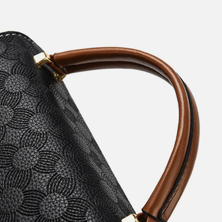Clamshell-Tasche mit Henkel oben für Damen, klassische Farbe, kleine Umhängetasche