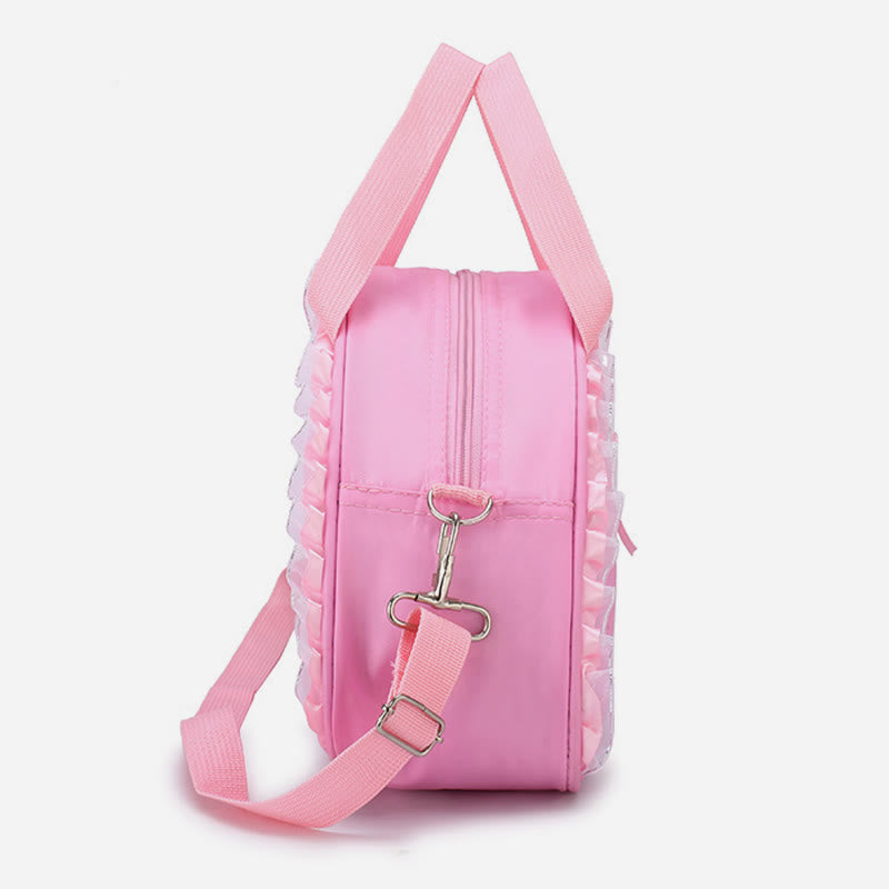 Mädchen Umhängetasche Handtasche Ballerina Muster Nylon Tanztasche