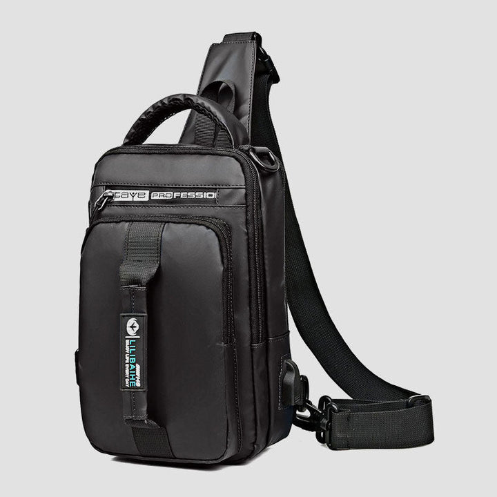 Wasserdichte, großvolumige Schultertasche mit mehreren Tragemöglichkeiten und USB-Ladeanschluss