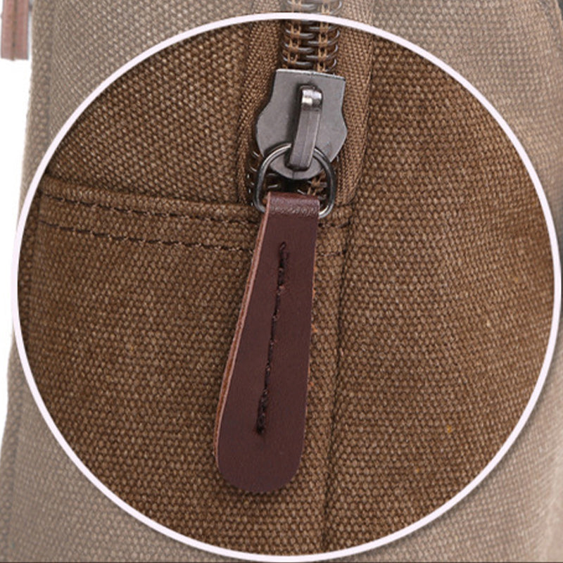 Multifunktionale Schultertasche aus Canvas im Vintage-Stil