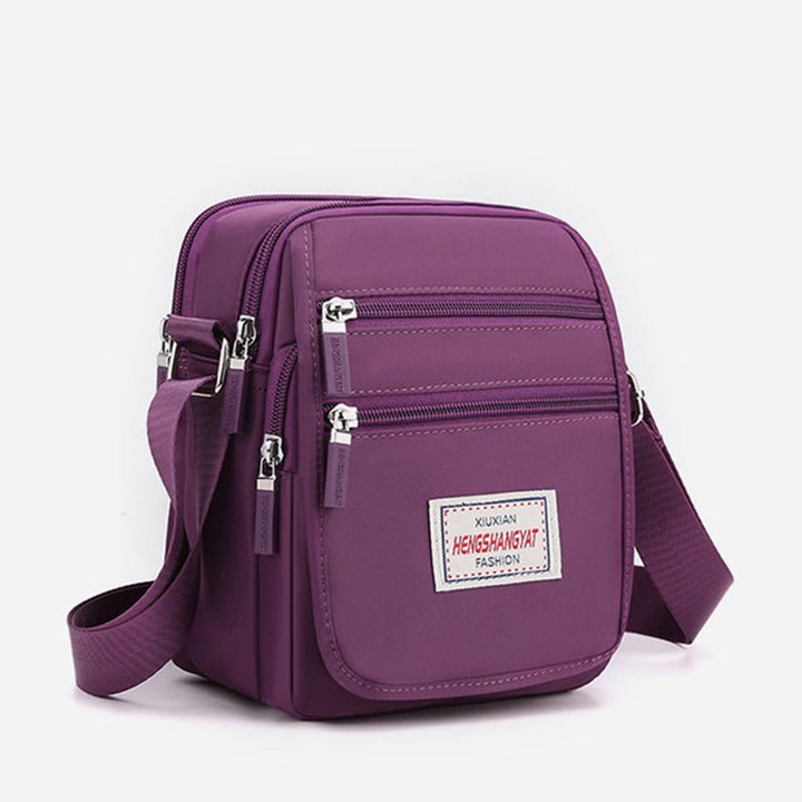 Funktionelle Damen-Geldbörse mit mehreren Taschen, einfarbiges Nylon, Umhängetasche
