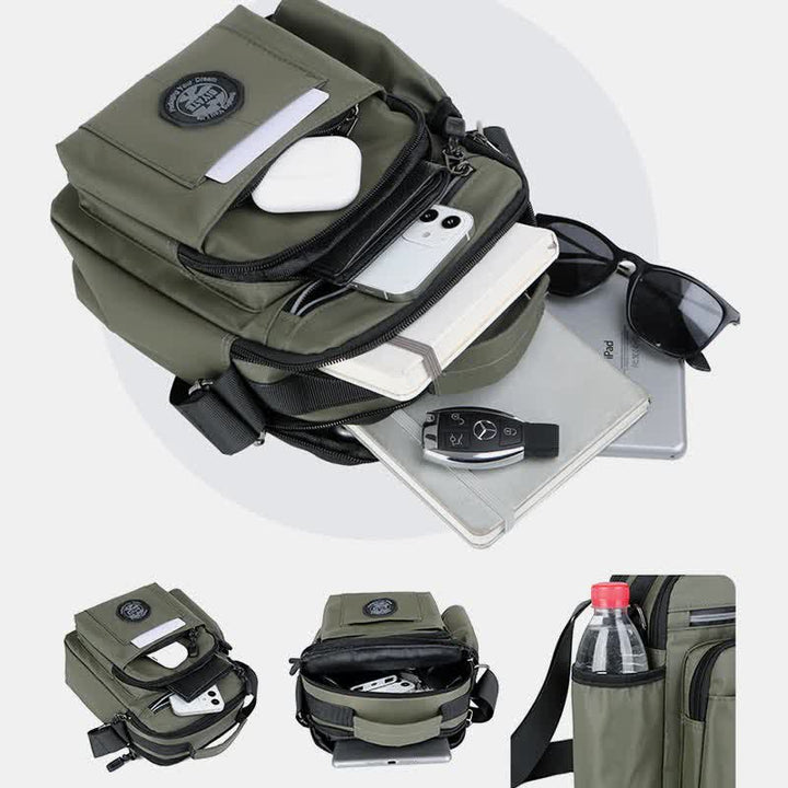 Messenger Bag Umhängetasche Herren Geldbörsen Multi-Pocket Kleine Umhängetasche