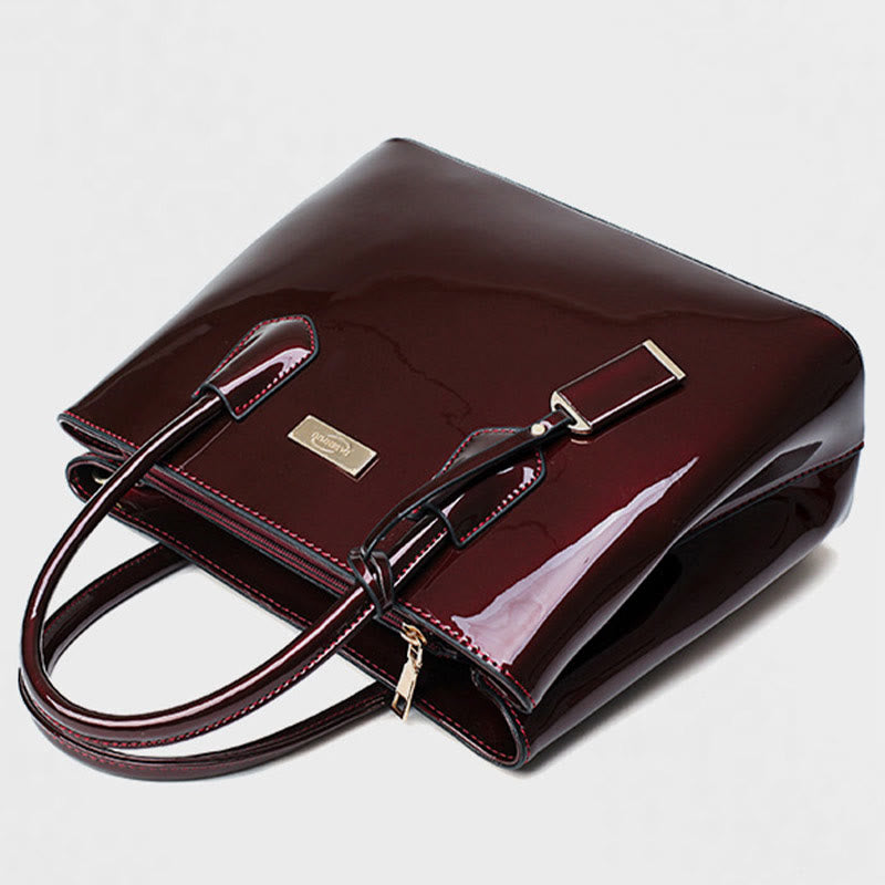 Retro Spiegel glänzend Leder Bucket Bag Damen Umhängetasche - image 10