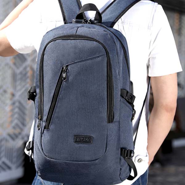 Diebstahlsicherer Reise-Business-Rucksack mit Schloss und USB-Ladeanschluss