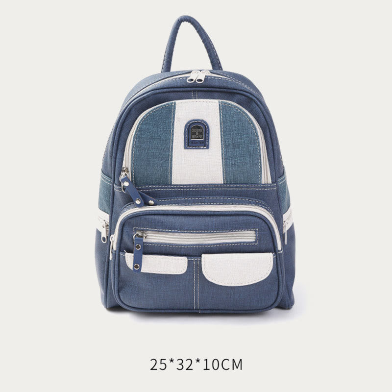 Schultertasche mit Reißverschluss für Damen, Retro, schlichter multifunktionaler Rucksack