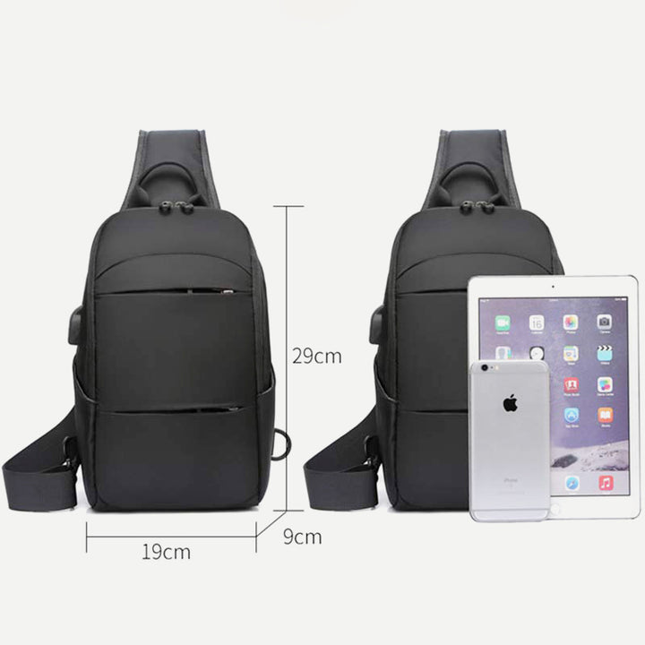 Sling Crossbody Rucksack Umhängetasche für Herren mit USB-Ladeanschluss