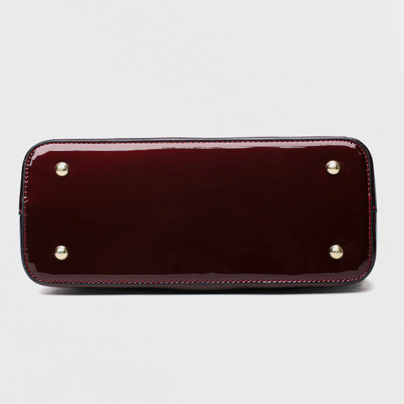 Retro Spiegel glänzend Leder Bucket Bag Damen Umhängetasche - image 8
