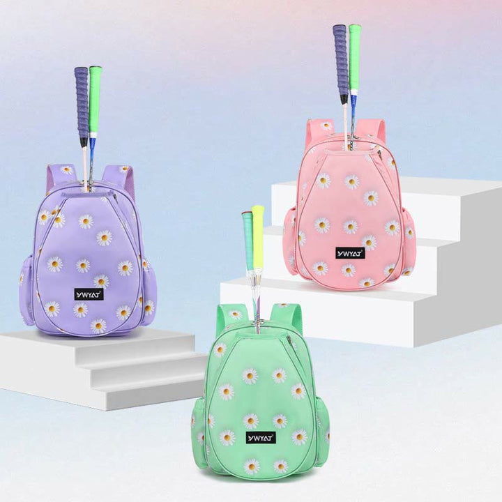 Badminton-Rucksack für Teenager mit Blumendruck, Sportschlägertasche