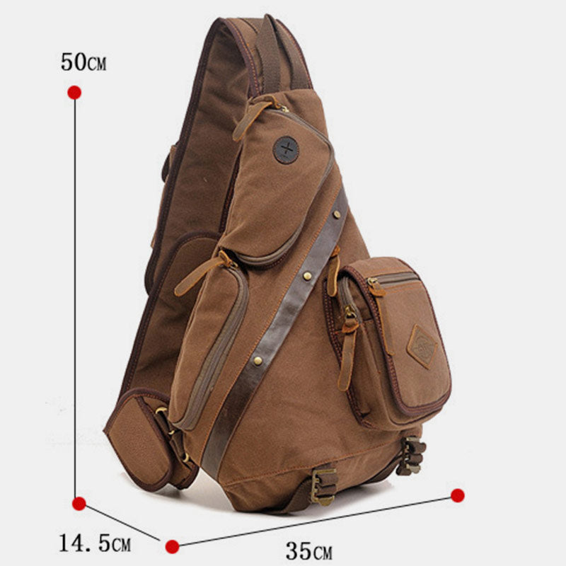 Große Kapazität Retro Sling Bag Messenger Bag