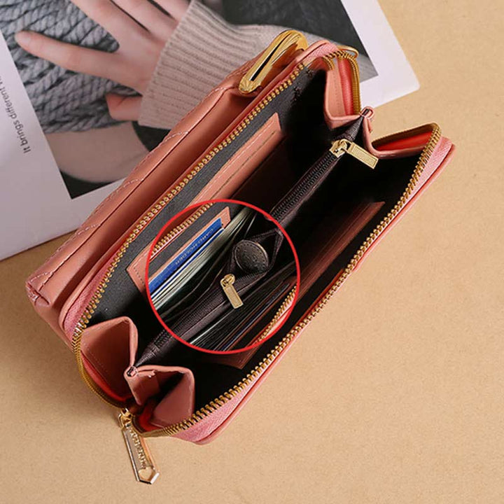 Leder-Handytasche für Damen, große Kapazität, Umhängetasche, Münzgeldbörse