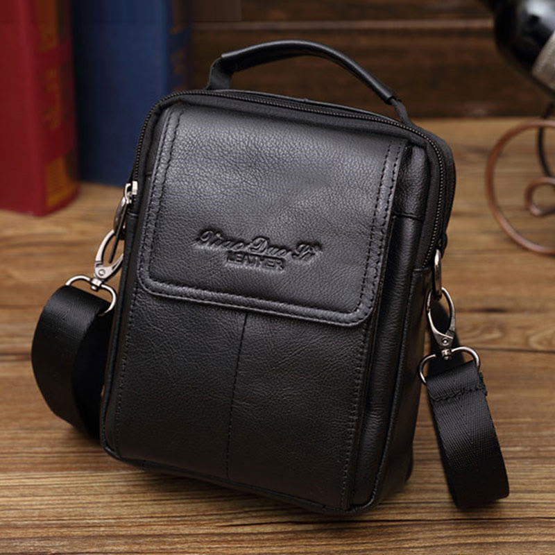 Umhängetasche für Herren im Vintage-Stil, Umhängetasche aus sanftem Leder