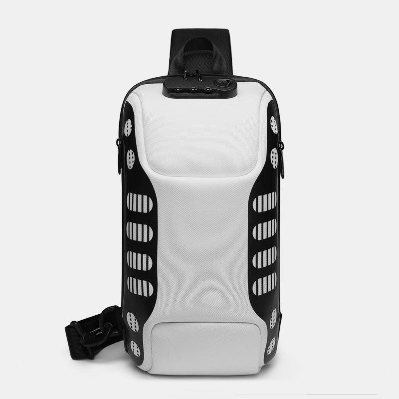 Multifunktionale, wasserdichte, diebstahlsichere Schultertasche mit USB-Ladeanschluss