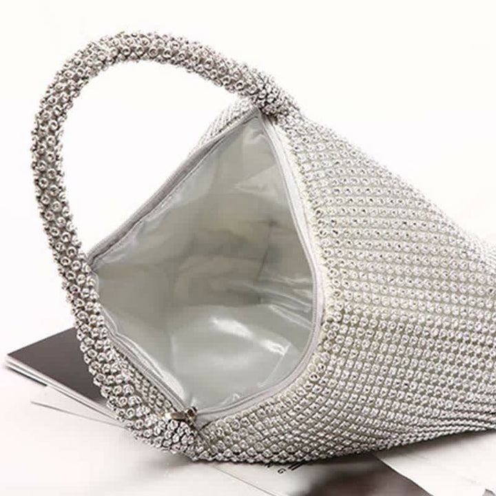 Strass-Abendtaschen, Clutch, glitzernde Gitter-Dreiecksgeldbörsen für Frauen und Mädchen