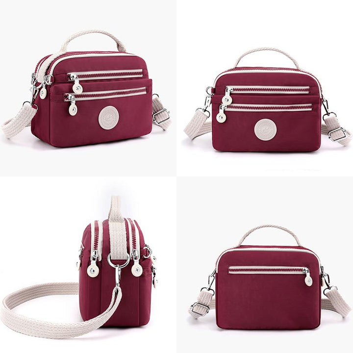 Leichte Handtasche aus Nylon mit mehreren Taschen, kleine Umhängetasche
