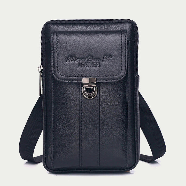 Kleine Umhängetasche für Herren, Business-Tasche aus echtem Leder, tragbar