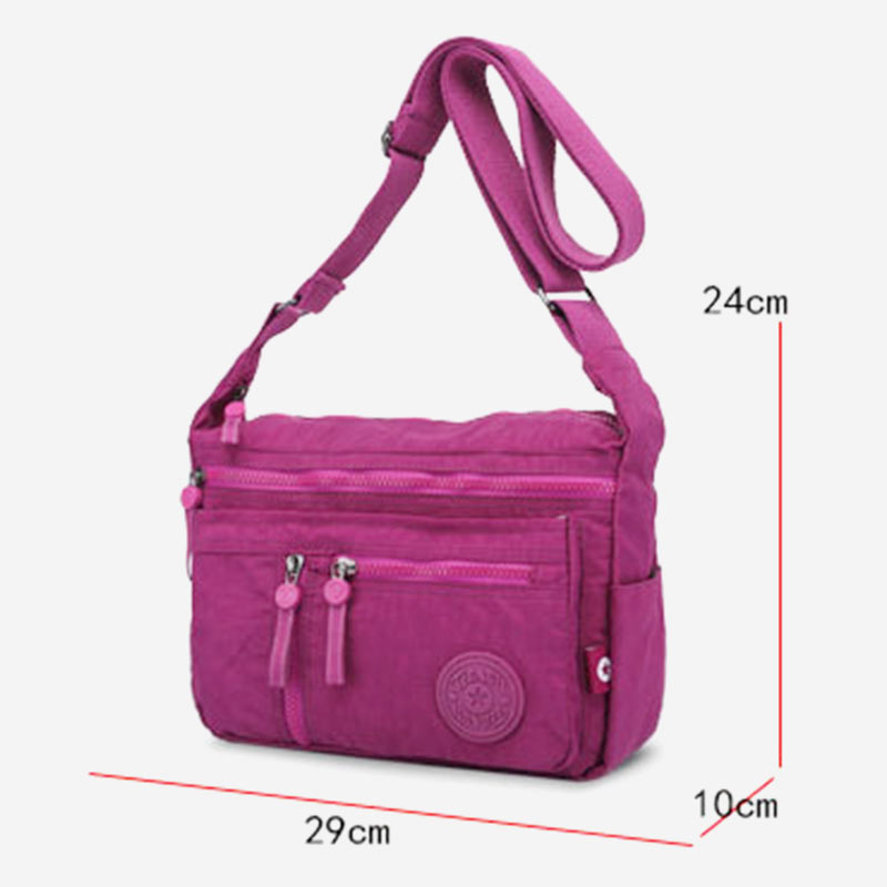 Handtasche mit mehreren Taschen für Damen, wasserdichte Umhängetasche aus Nylon für die Reise
