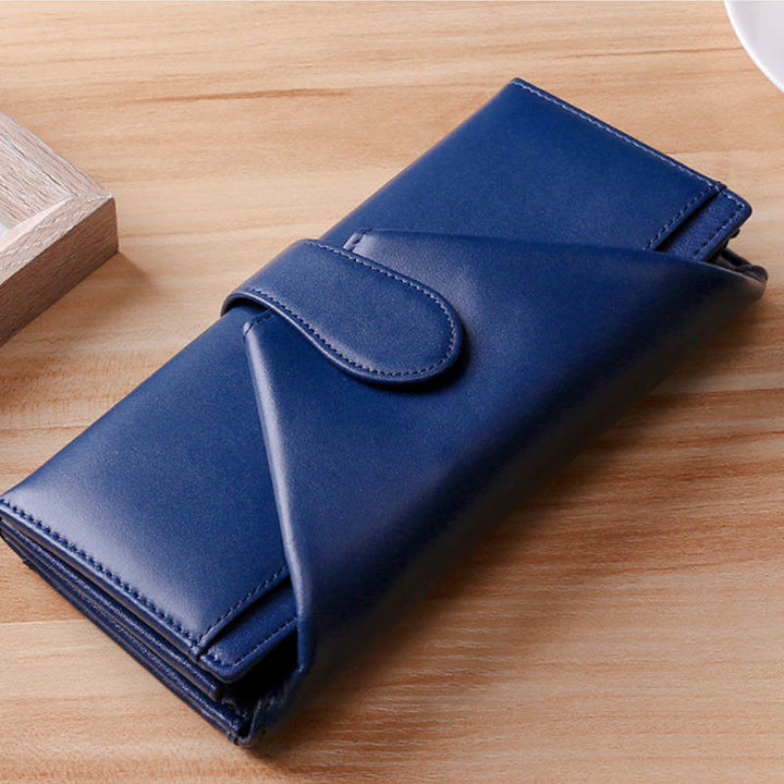 Lange Retro-Geldbörse aus echtem Leder mit mehreren Fächern