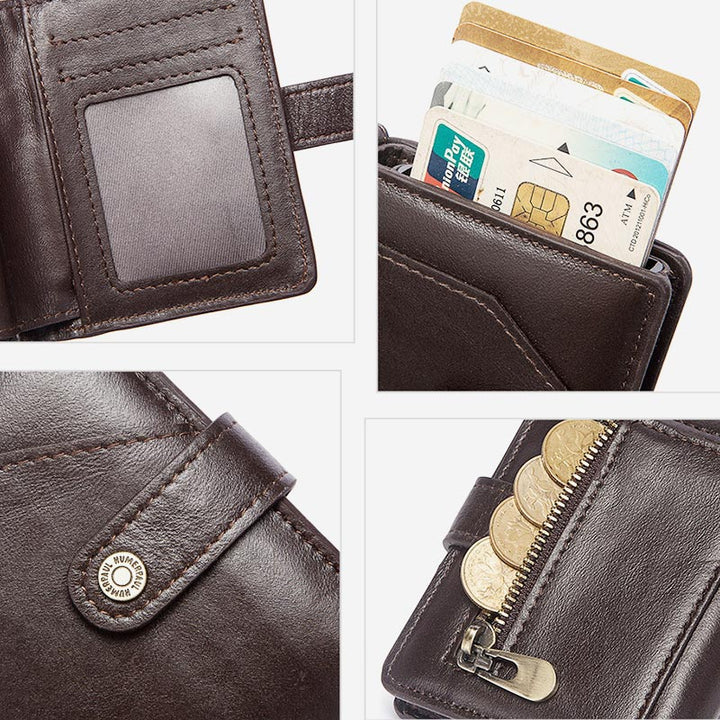 RFID Bifold Business Kurze Geldbörse mit Kette