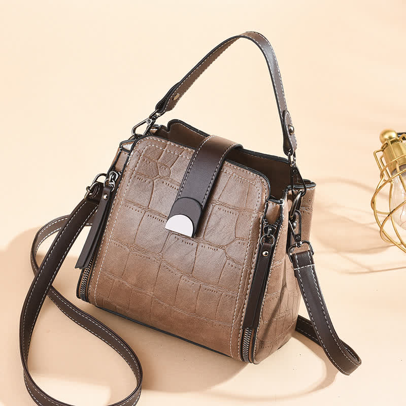 Top-Griff-Tasche für Damen, täglicher Einkaufsbeutel, Umhängetasche aus Leder