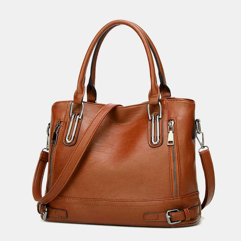 Einkaufstasche aus Kunstleder für Damen, Handtasche, Schultertasche, Umhängetasche