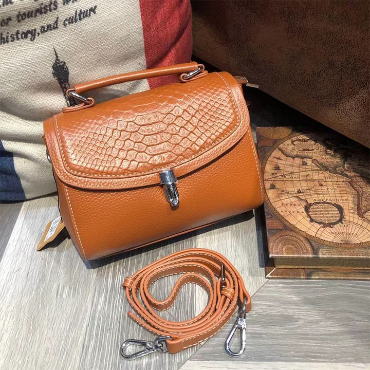 Minimalistische Umhängetasche für Damen, echtes Leder, kleine Schultertasche