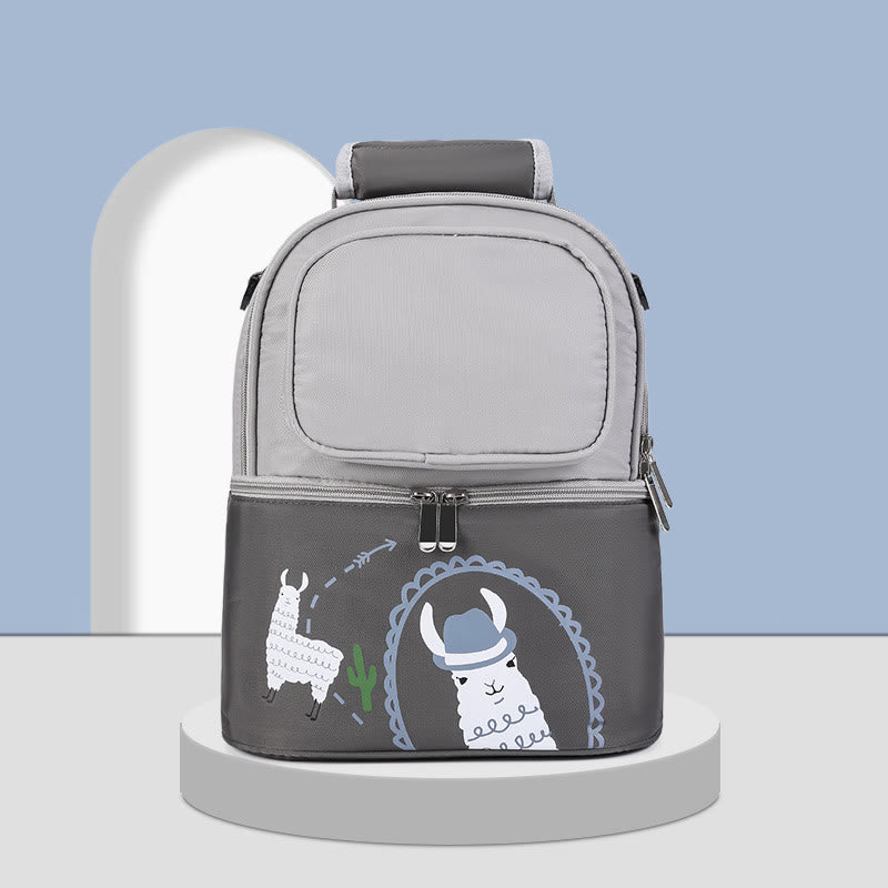 Mamatasche für Frauen Cartoon Multifunktionaler Outdoor-Rucksack mit zweilagigem Design