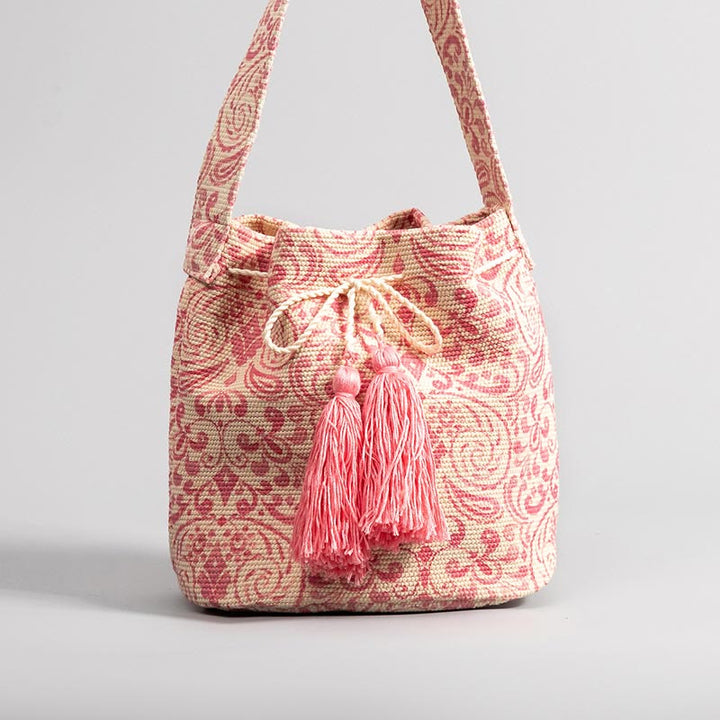 Umhängetasche für Damen im Bohemian-Stil, lässige Einkaufstasche aus Segeltuch
