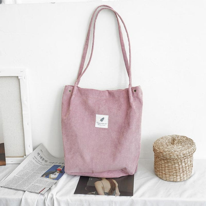 Tragetasche für Damen, großes Fassungsvermögen, Cord-Schultertasche