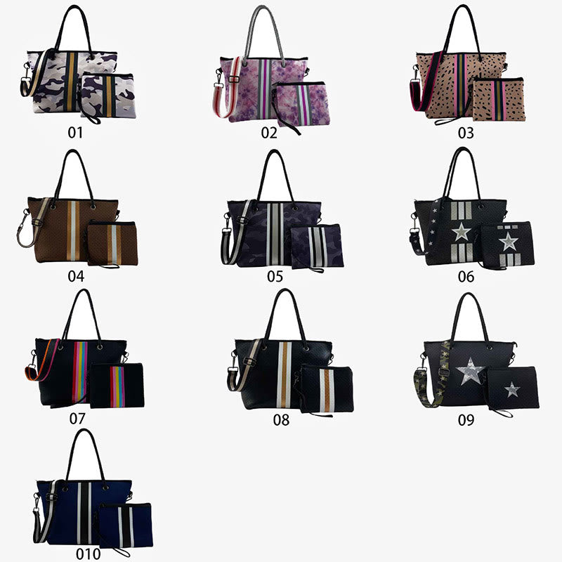 Tragetaschen-Set für Pendler, Rückentasche, breiter Riemen, Schultertasche