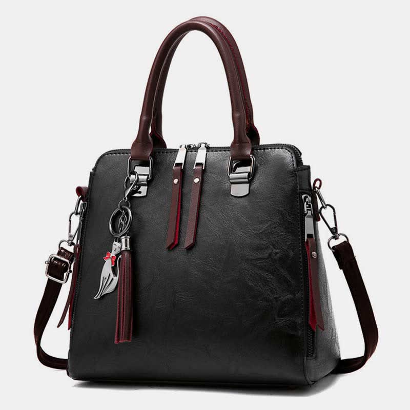 Handtaschen Geldbörsen für Frauen Vegan Leder Top-Griff Schultertasche mit Reißverschluss