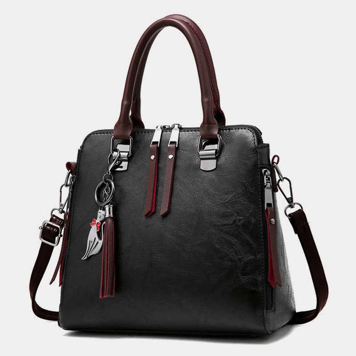Handtaschen Geldbörsen für Frauen Vegan Leder Top-Griff Schultertasche mit Reißverschluss