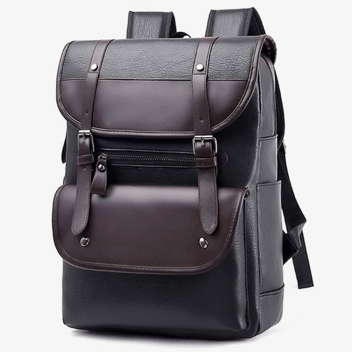 Laptop-Rucksack aus Leder für Herren, großes Fassungsvermögen, für Uni, Reisen, Büro, Tagesrucksack