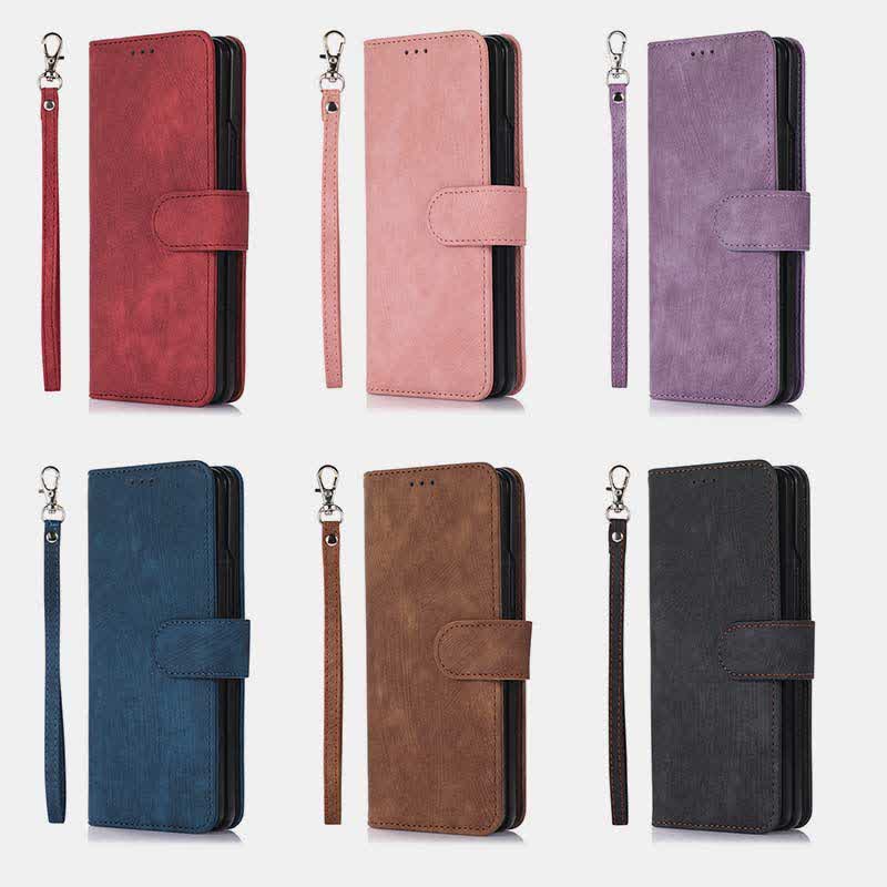 Brieftaschenhülle für Galaxy Z Fold 5/4/3 mit S-Pen-Halter und Umhängegurt