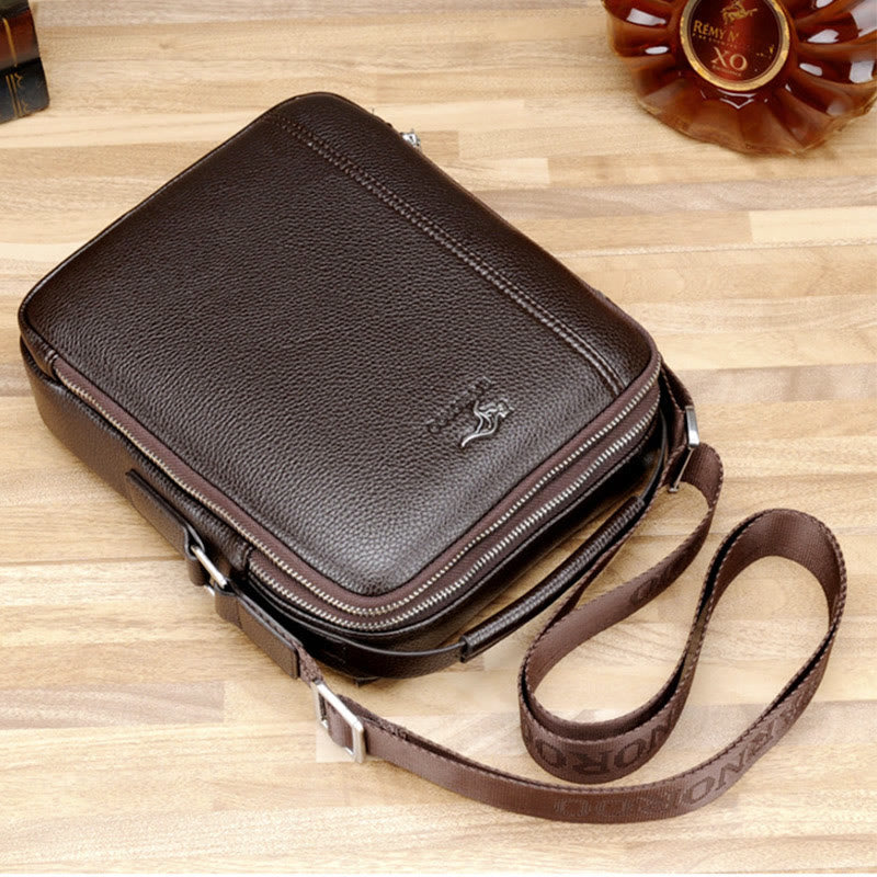 Messenger Bag für Herren aus PU-Leder, minimalistische Business-Umhängetasche
