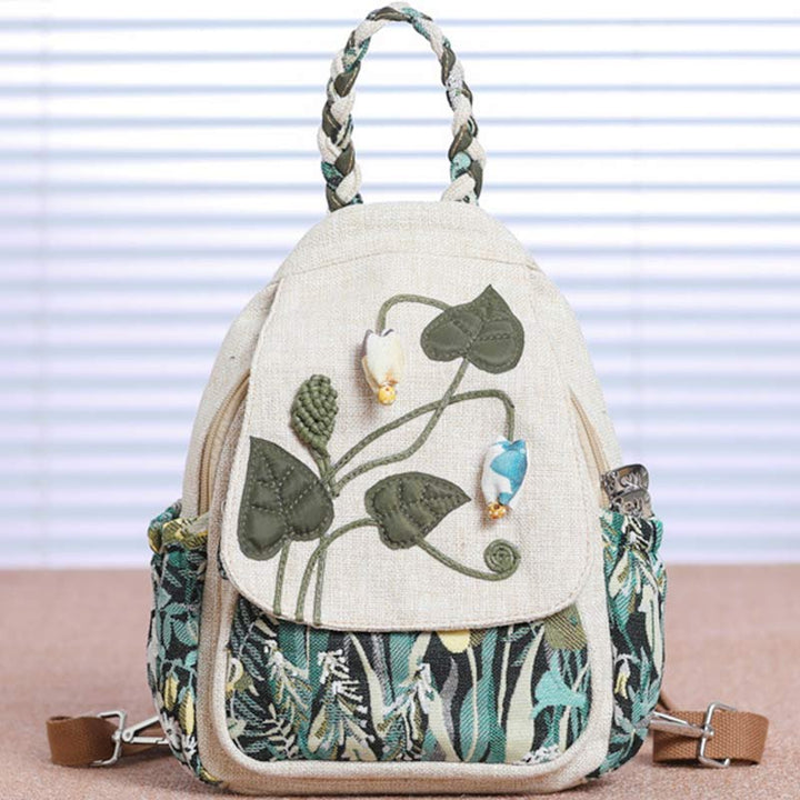 Multifunktionaler Rucksack mit großem Fassungsvermögen und nationalem Blumendruck