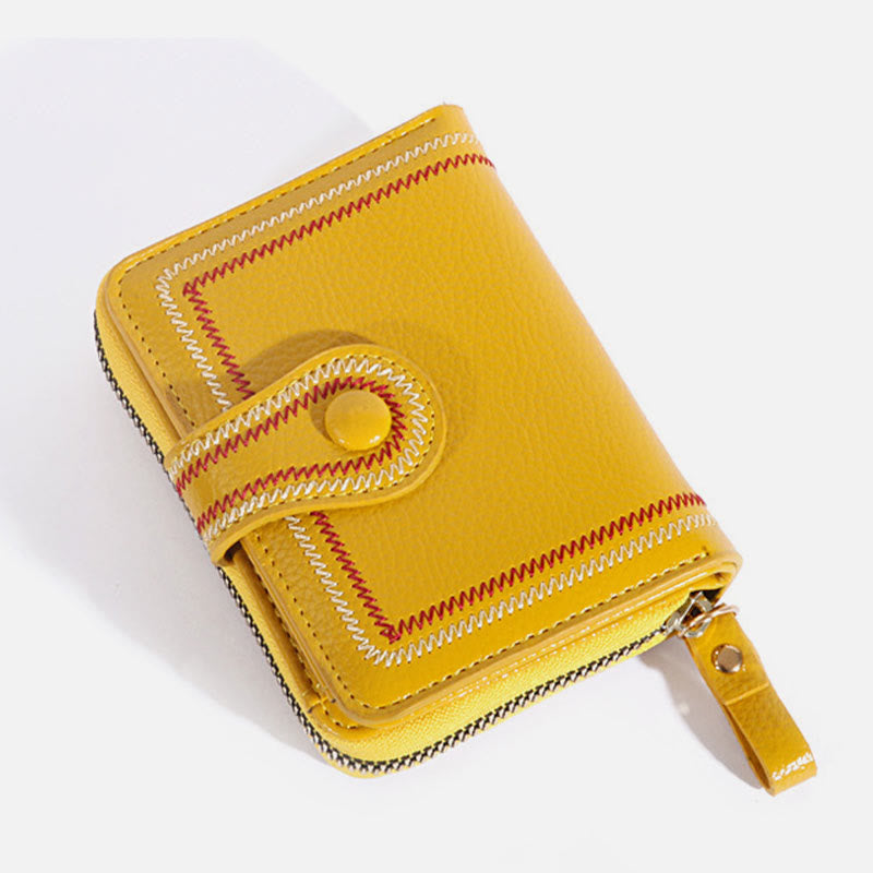 Süße kleine Geldbörse für Mädchen, kurzer Retro-Kartenhalter mit Reißverschluss