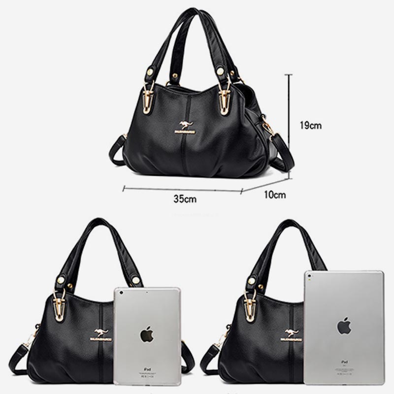 Damen Lederhandtasche mit mehreren Fächern, Umhängetasche, Hobo-Tasche