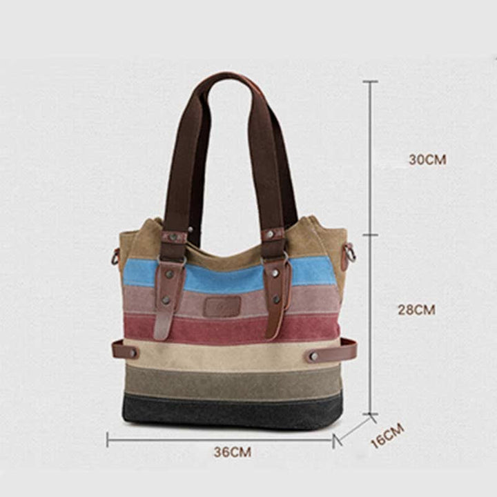 Multifunktions-Farbblock-Canvas-Handtasche Hobo Tote Bag Umhängetaschen