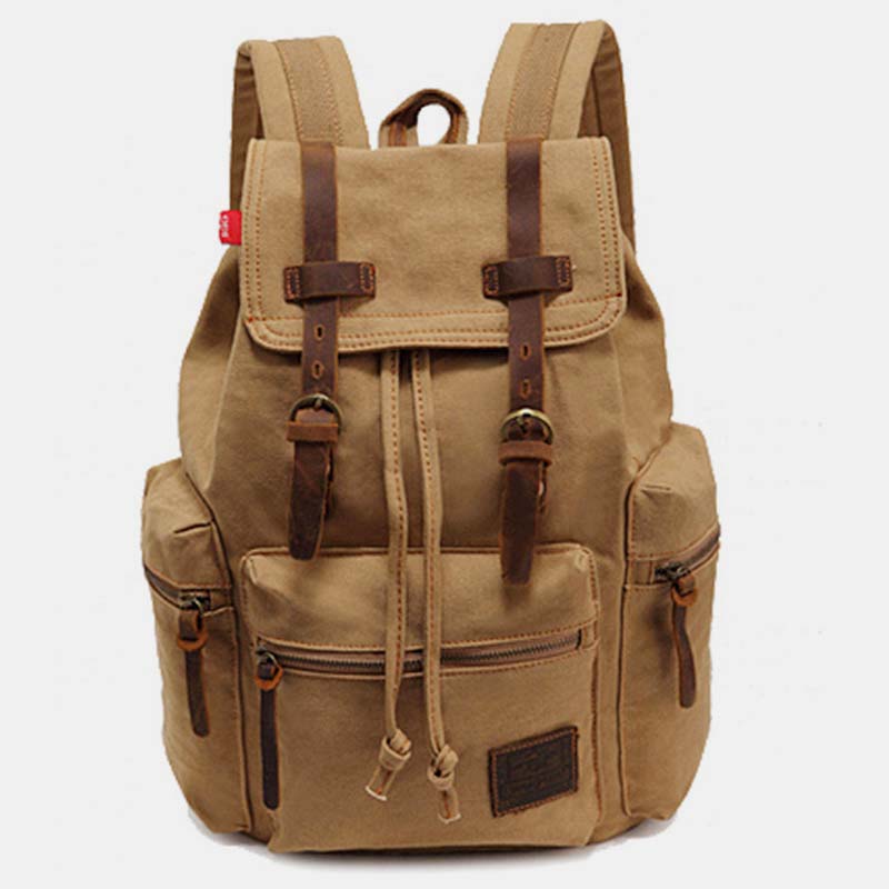 Großer Canvas-Rucksack im Vintage-Stil