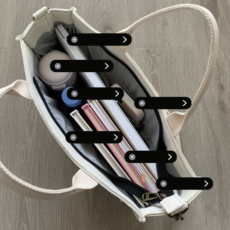 Laptop Tote Handtasche Canvas Schultertasche Aktentasche für Reisen Büro Schule