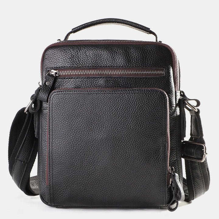 Kleine Umhängetasche für Herren, mehrere Taschen, echtes Leder, Umhängetasche