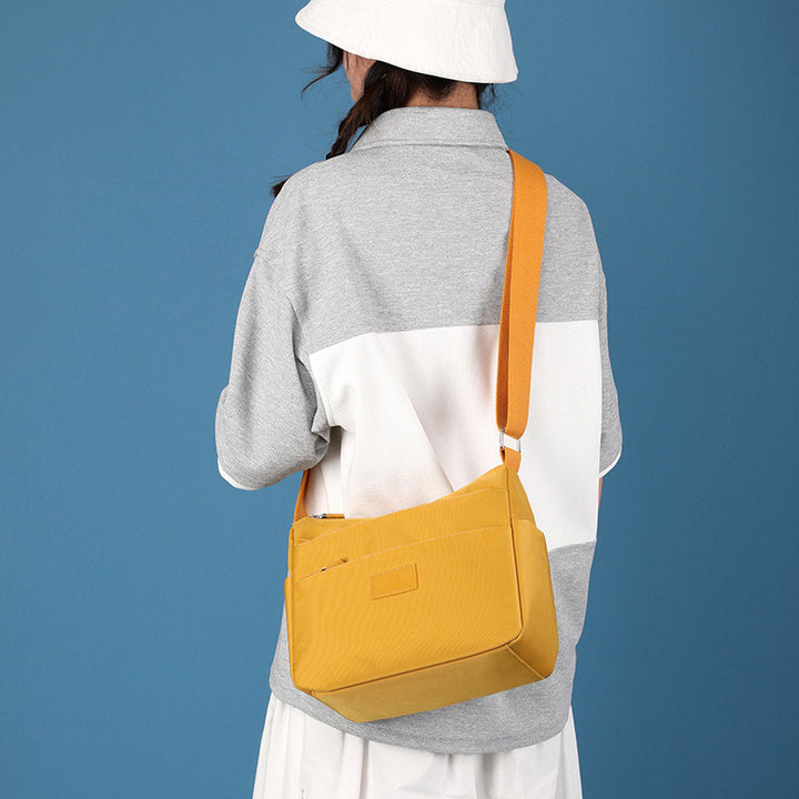 Geräumige Handtaschen mit mehreren Taschen für Damen, einfarbig, lässige Umhängetasche
